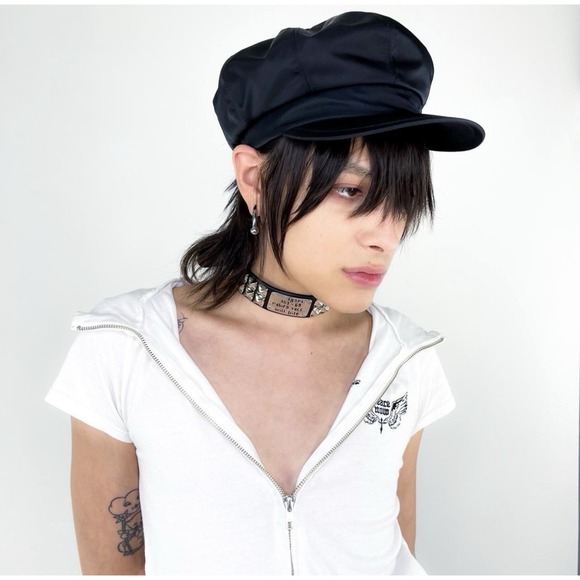 Prada Black Re-Nylon Pageboy Cap Black - Size M - Picture 1 of 16